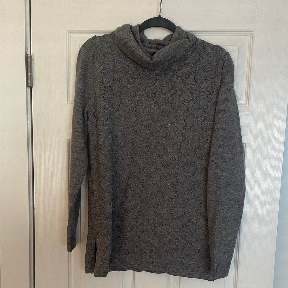 J. Jill Charcoal Cowl Neck Sweater